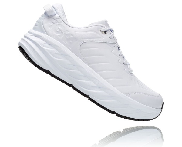 Hoka One One Bondi Sr Mens UK - White / White Road Running Shoes - VLZWU7120